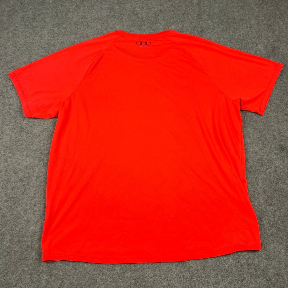 Under Armour T-Shirt Mens XXL Orange Tech Tee HeatGear Short Sleeve Gym Athletic - Picture 10 of 11